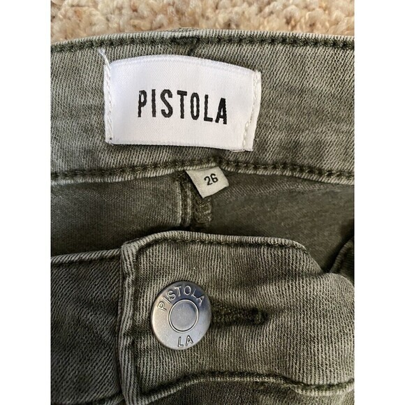 PISTOLA Revolve Womens Olive Zipper Pocket Hunter Cargo Jeans In Eden Size 26 - Picture 5 of 9